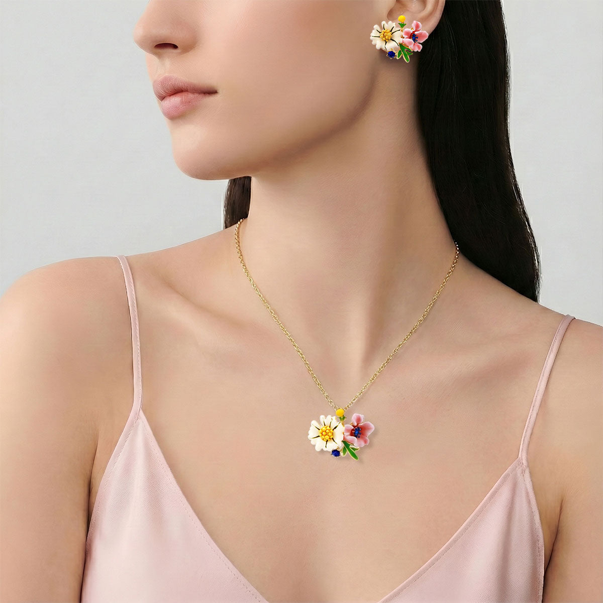 Pink Wildflower Earrings Lifestyle