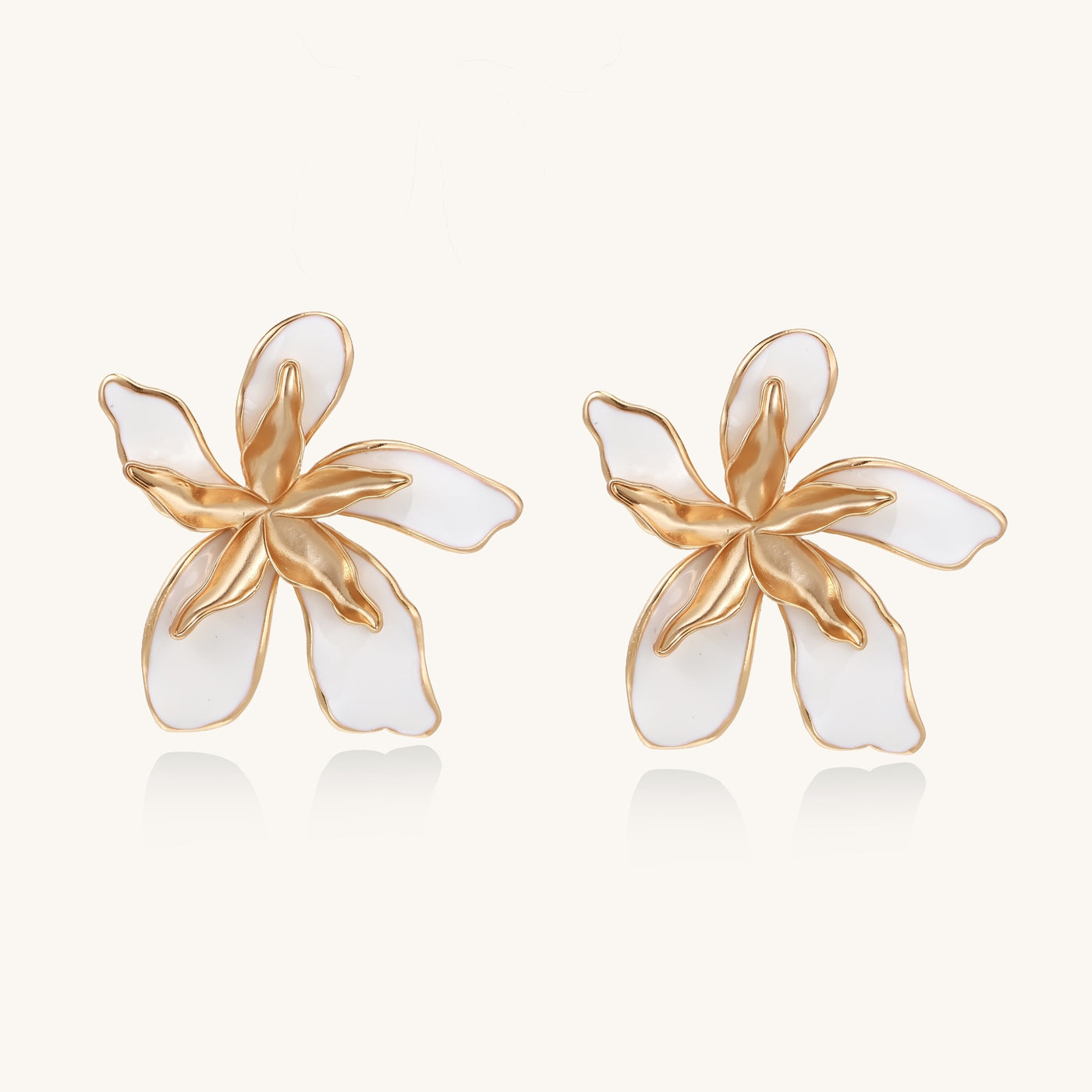 Golden Magnolia Stud Earrings Lifestyle