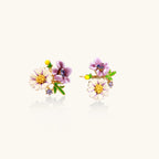 Purple Wildflower Stud Earrings