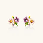 Purple Wildflower Stud Earrings