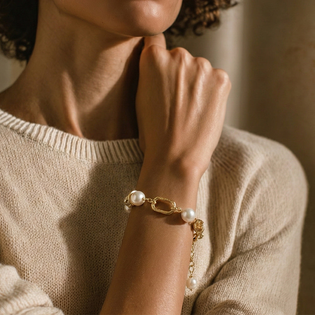 Filigree Path Pearl Bracelet