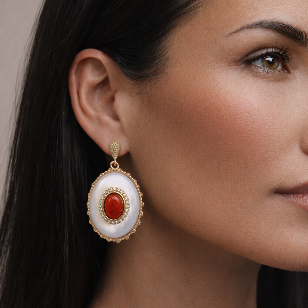 Golden Hour Mother of Pearl Drop Earrings