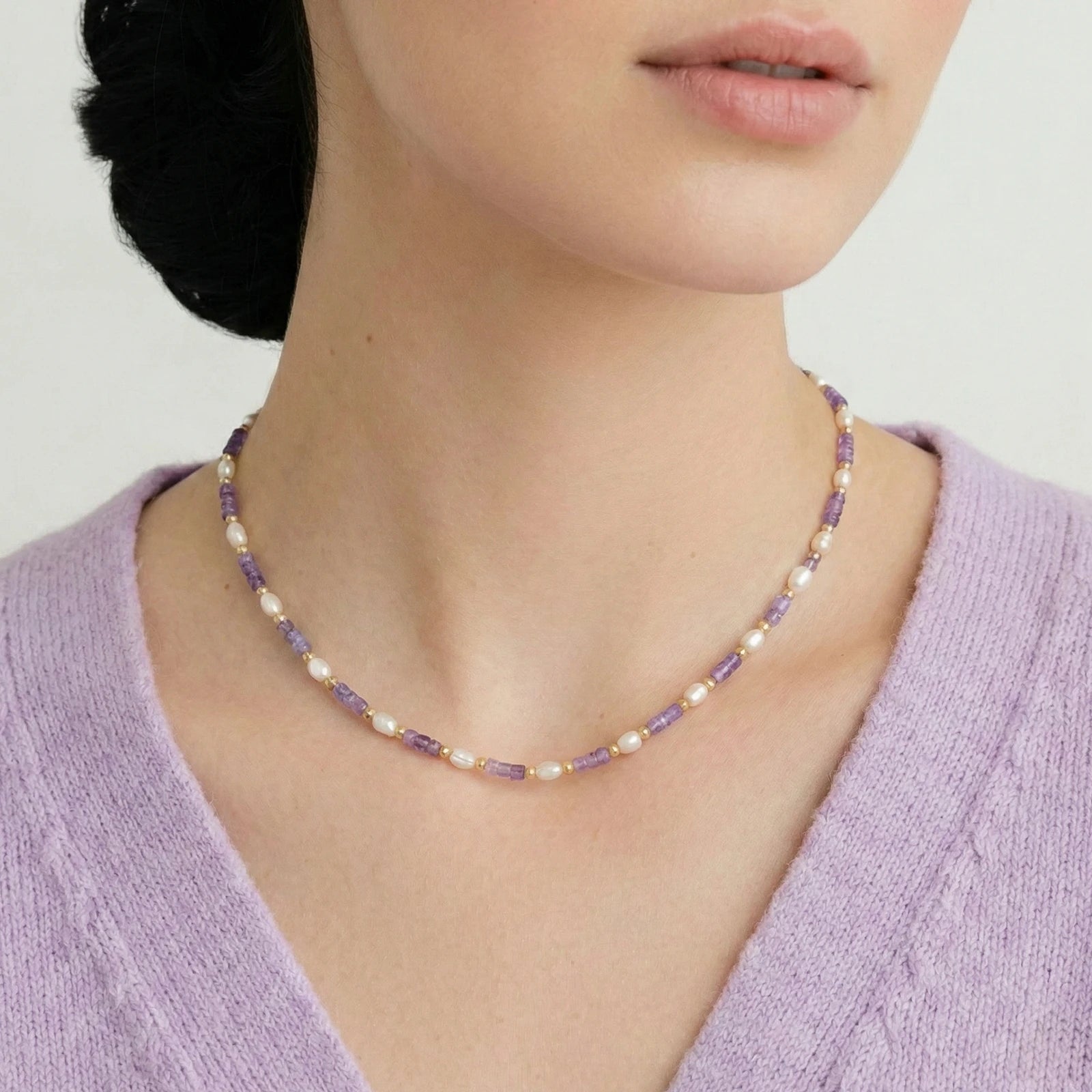 Lavender Harmony Pearl Necklace
