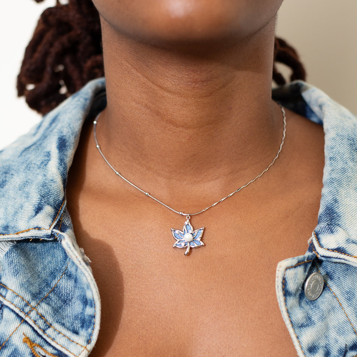 Maple Denim Necklace
