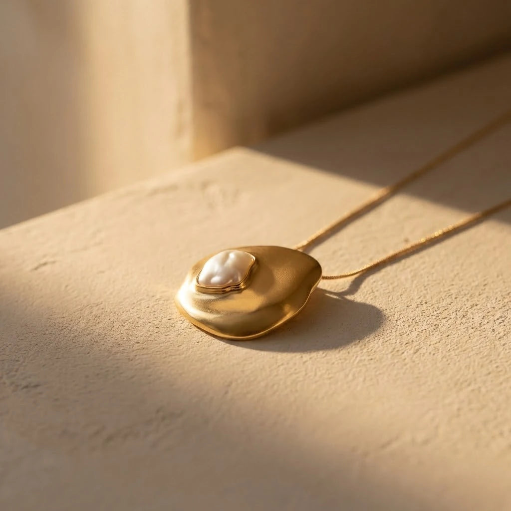Molten Pearl Form Necklace