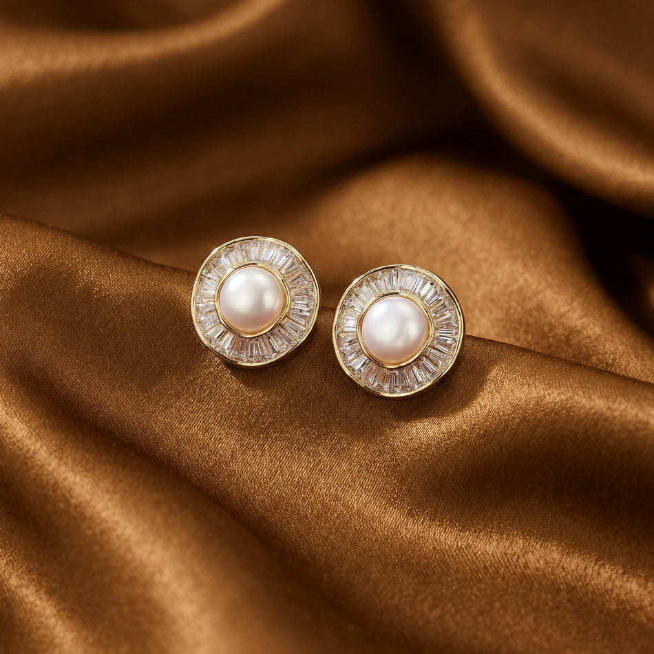 pearl and crystal earring