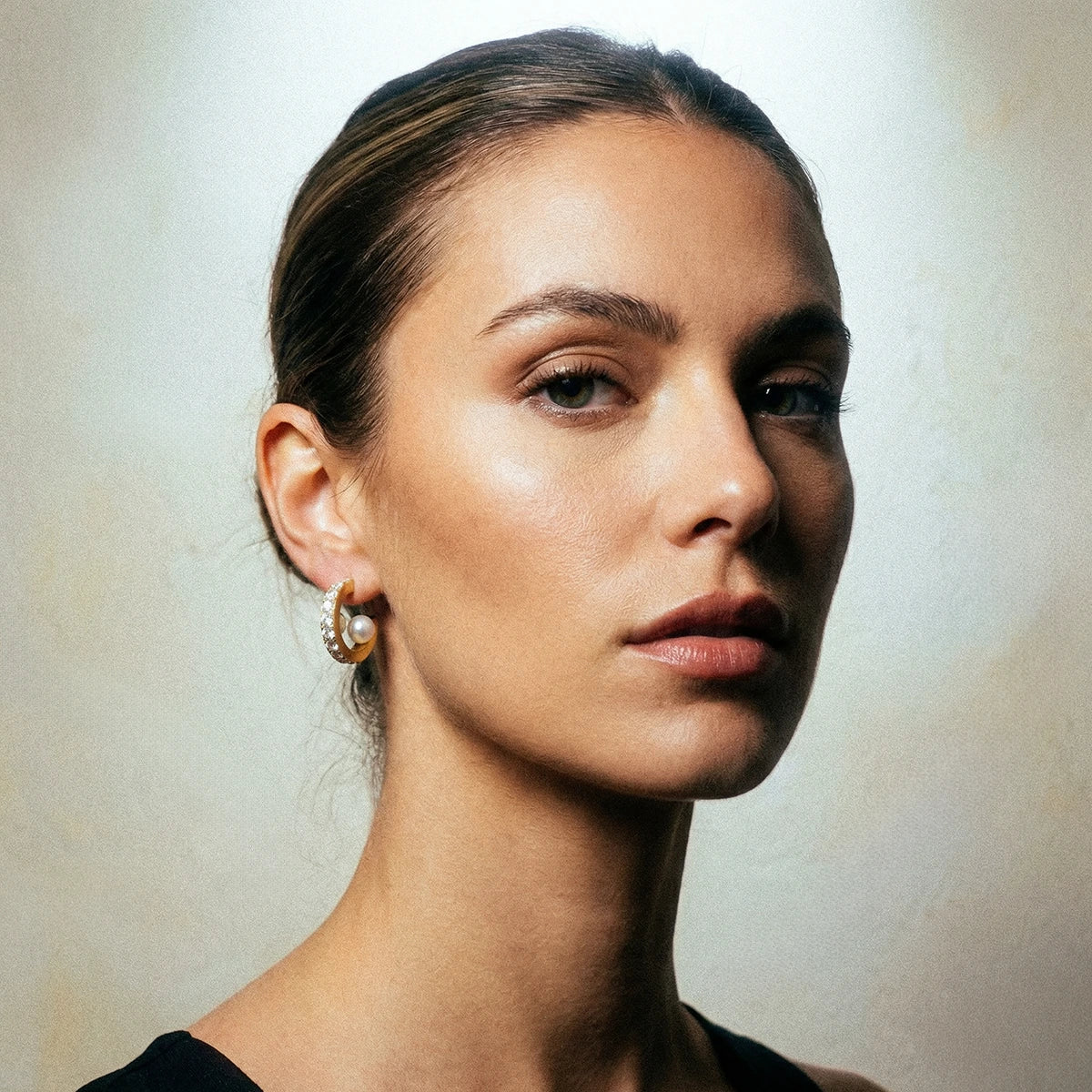 Radiant Pearl Hoop Earrings