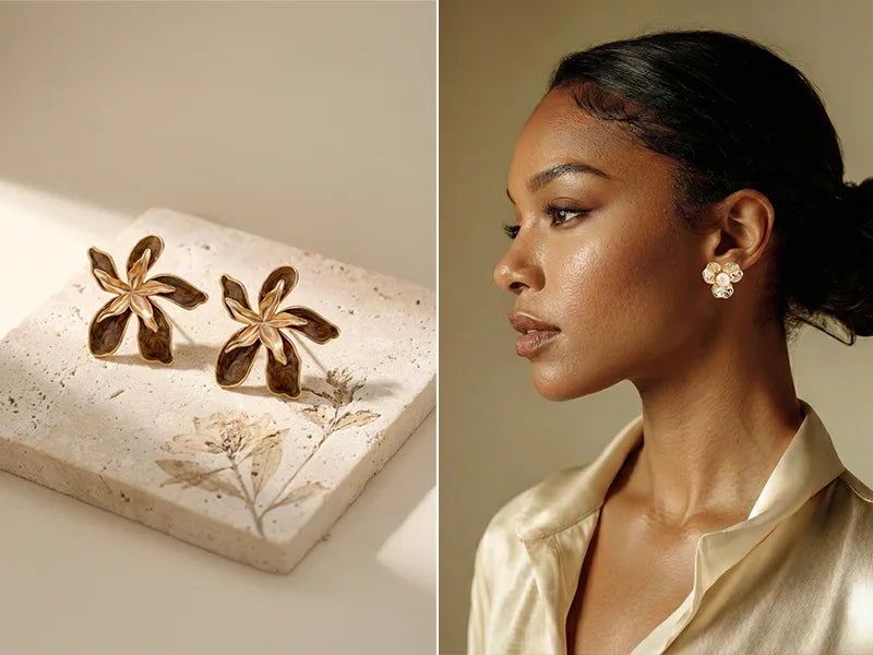 brown statement earrings from The Balanced heart