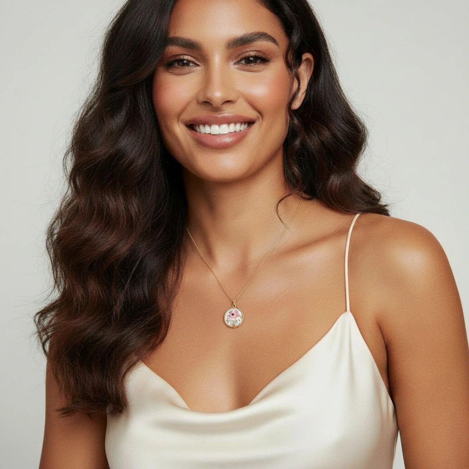 Wild Rose Medallion Necklace